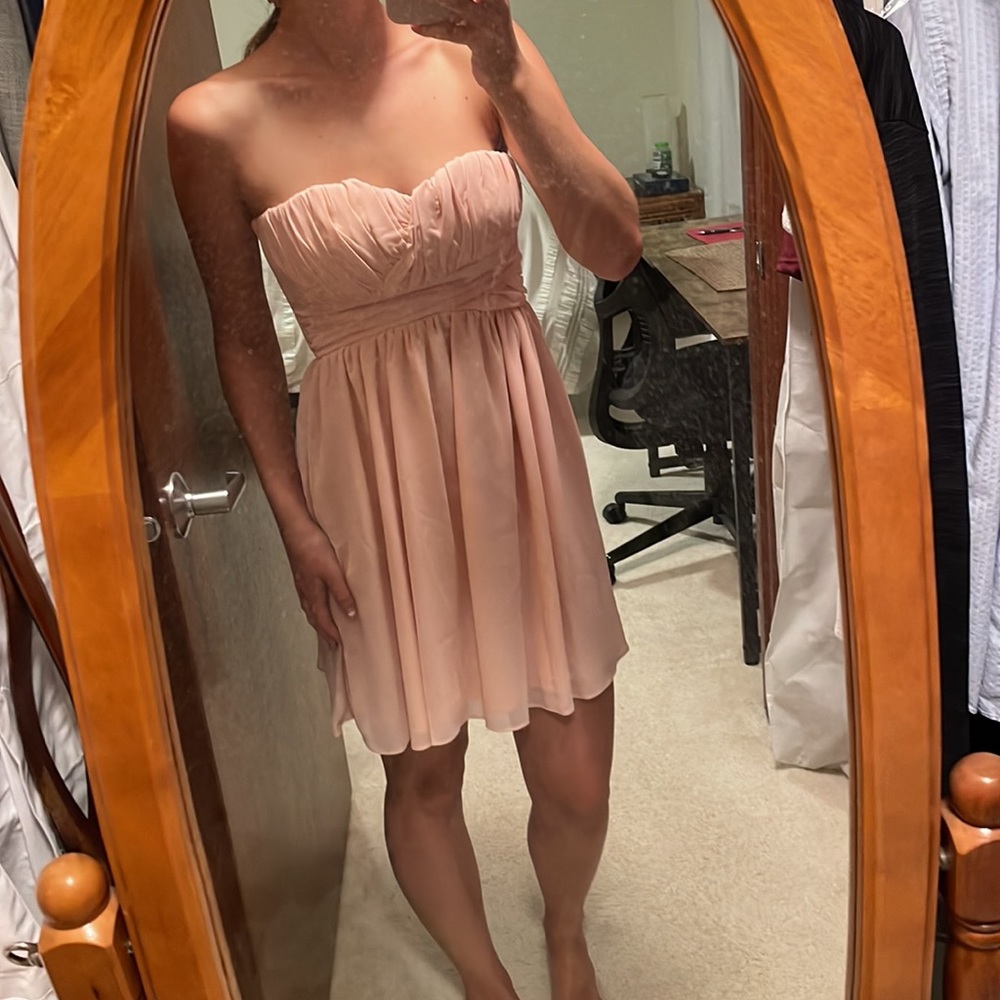 Pink strapless dress